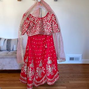 Red Traditional Lehenga Set with Gold Work | India Pakistan Bangladesh